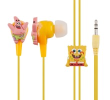 Наушники Earphones Губка Боб и Патрик желтые