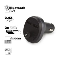 Автомобильная зарядка HOCO E41 2xUSB 2.4А BT4.2 USB flash FM LED дисплей (черная)