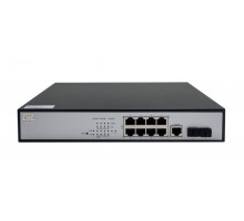 Коммутатор управляемый L2 PoE 8 Base-T 10/100/1000Mb/s портов 2 Base-X SFP 1000Mb/s 1U 19дюйм 220В суммарная мощность 150Вт GIGALINK GL-SW-G204-10P