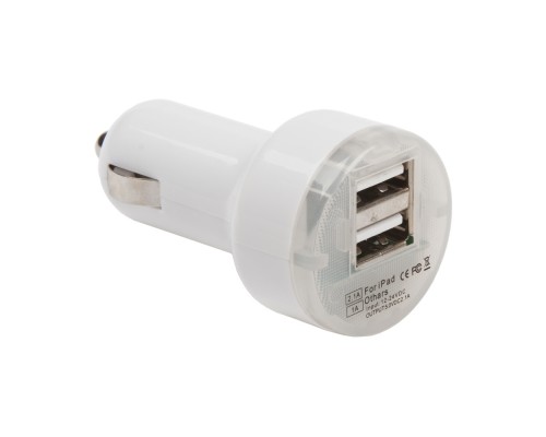 Автомобильная зарядка с двумя USB выходами + USB кабель для Apple коробка