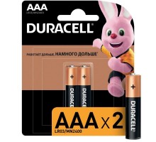 Элемент питания алкалиновый AAA/LR03/MN 2400 Basic BP-2 (блист.2шт) Duracell Б0014052/Б0026812