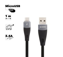 USB кабель WK Elephant WDC-079m MicroUSB 2.4A 1м TPE (черный)