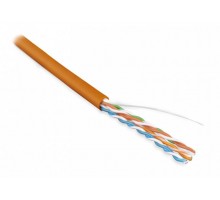 Кабель витая пара U/UTP кат.5e 4х2х24AWG solid LSZH нг(А)-HF UUTP4-C5E-S24-IN-LSZH-OR-305 оранж. (уп.305м) Hyperline 46858