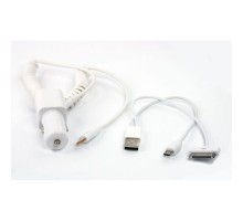 Автомобильная зарядка 3 в 1 для Apple 8 pin, 30 pin, Samsung Tab, Micro USB 5V 2.1 A, коробка