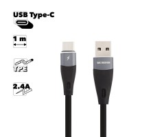 USB кабель WK Elephant WDC-079a Type-C 2.4A 1м TPE (черный)