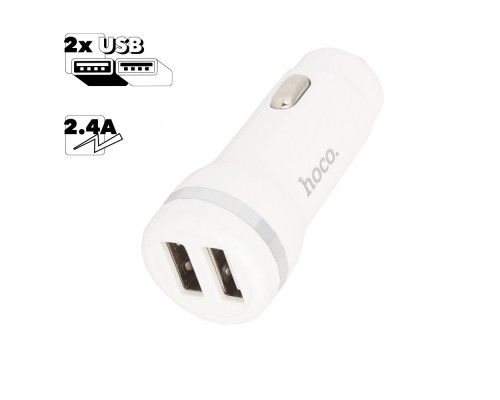 Автомобильная зарядка HOCO Z27 Staunch 2xUSB 2.4А (белая)