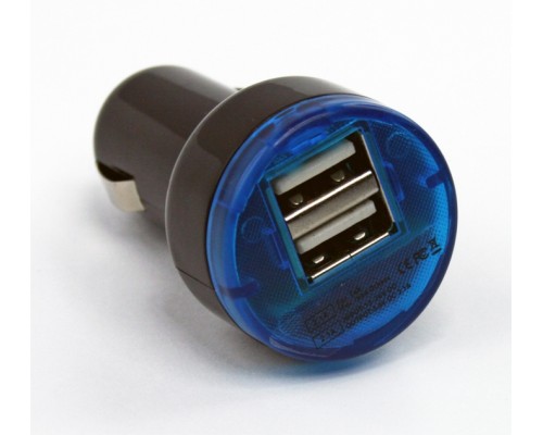 Автомобильная зарядка 2А с двумя USB выходами, коробка