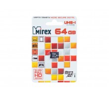 Карта памяти MicroSD T-Flash Mirex 64 Gb Class 10 UHS-1 (без адаптера)