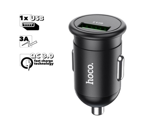 Автомобильная зарядка HOCO Z43 Mighty 1xUSB 3А 18W QC3.0 (черная)