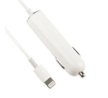 Автомобильная зарядка Car-Charger для Apple 8 pin 5V 2.4A белый, блистер