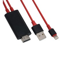 HDTV кабель для Apple Lightning 8-pin to HDMI 1,8 метра (красный)